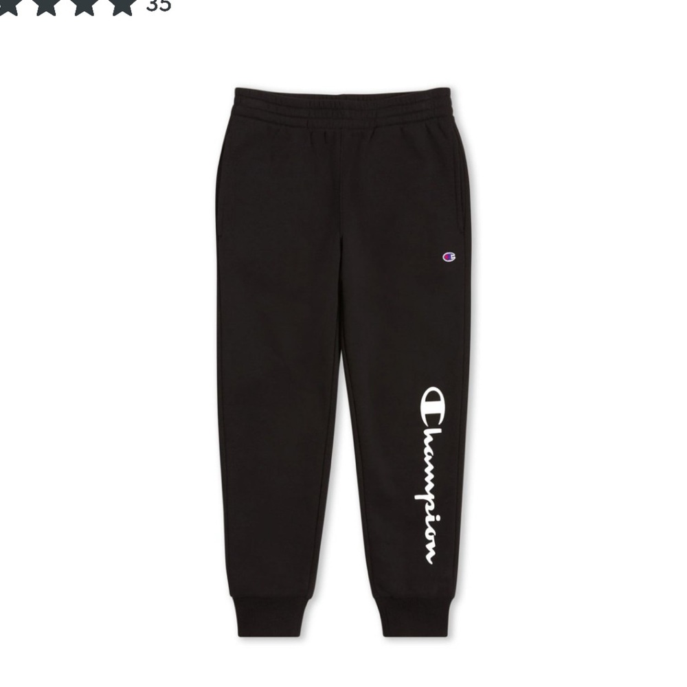 Champion Kids Black Sweatpants with Logo
